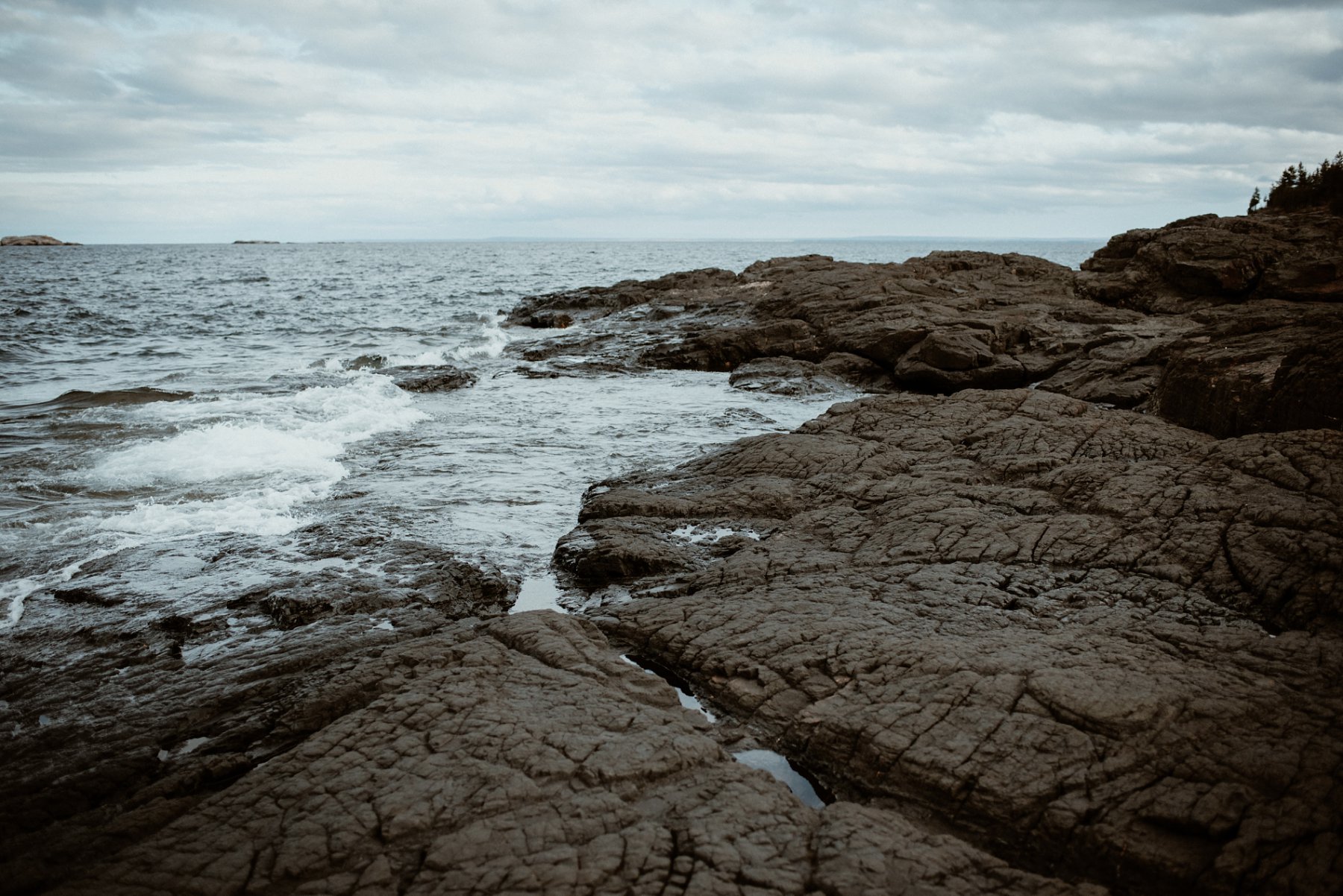 Black rocks at Presque Isle in Marquette.