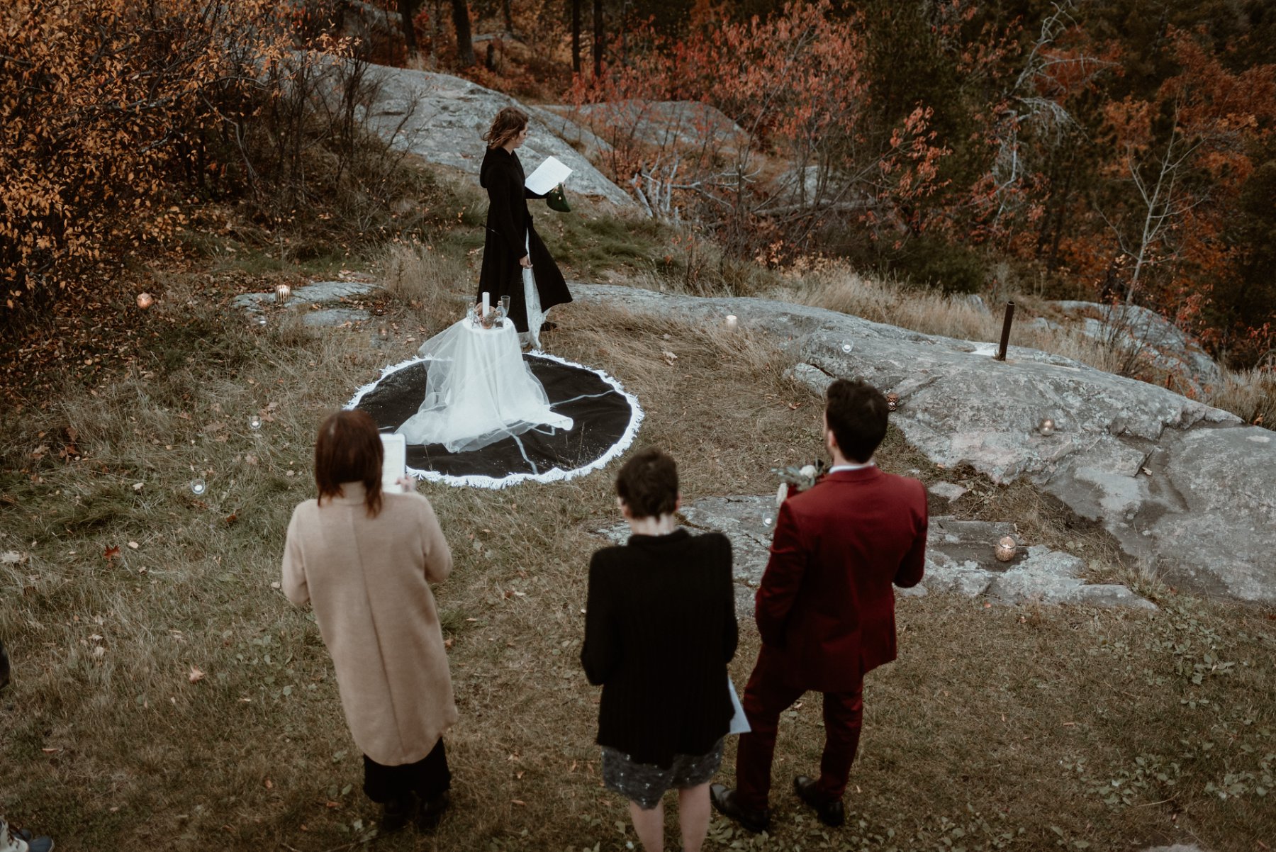 Pagan wedding ceremony on Sugarloaf Mountain in Michigan.