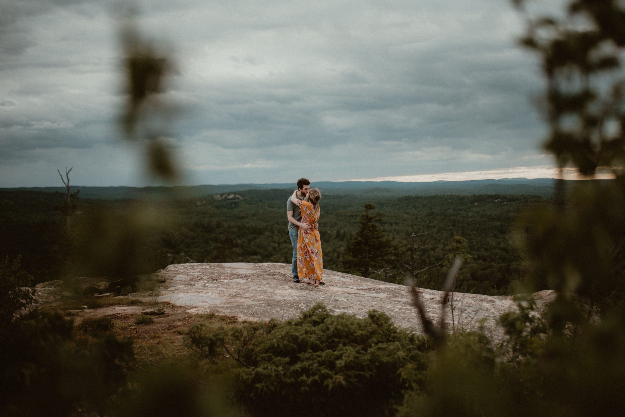 Adventurous couples portraits on Hogback Mountain in Marquette, Michigan.