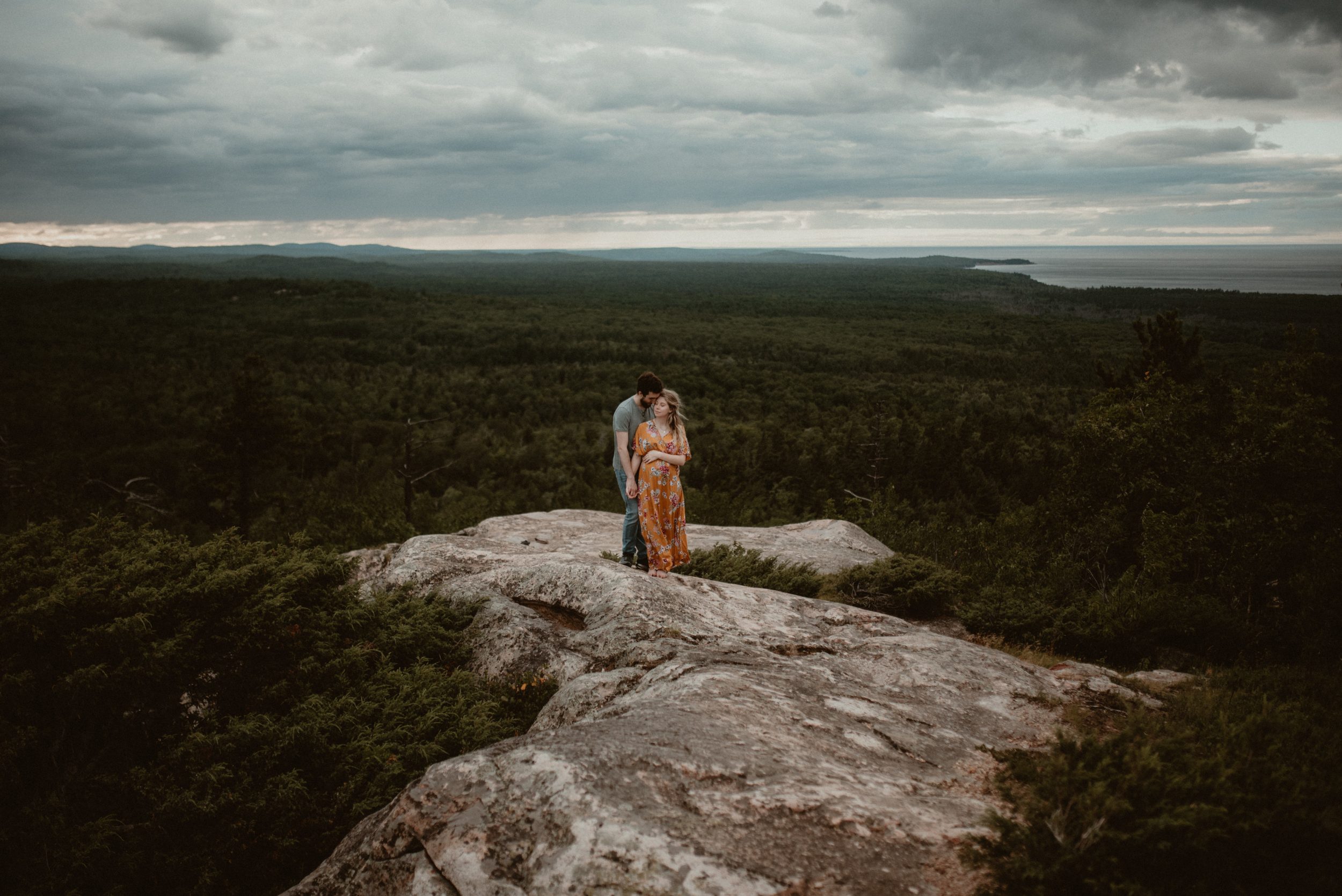 Adventurous couples portraits on Hogback Mountain in Marquette, Michigan.
