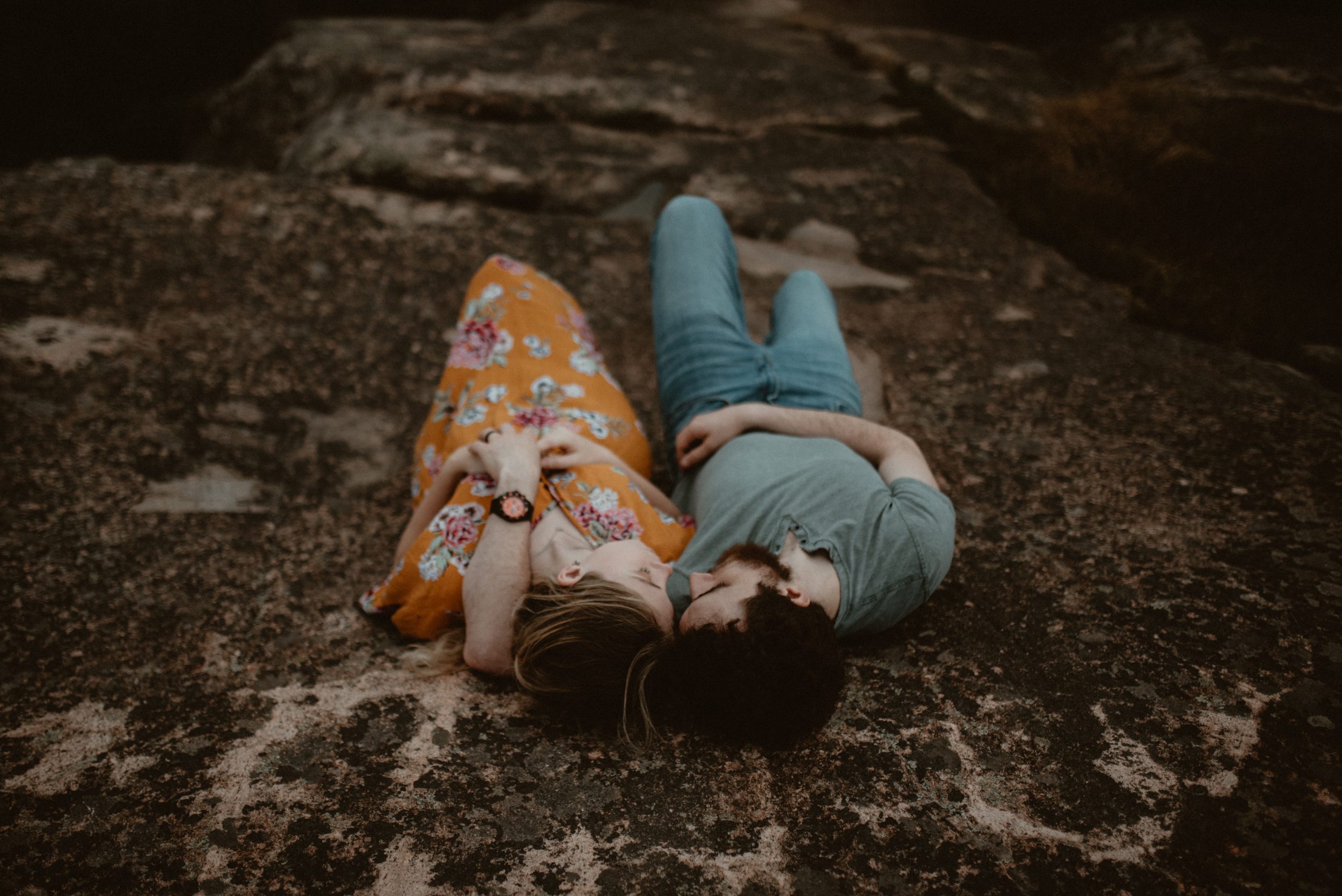 Adventurous couples portraits on Hogback Mountain in Marquette, Michigan.