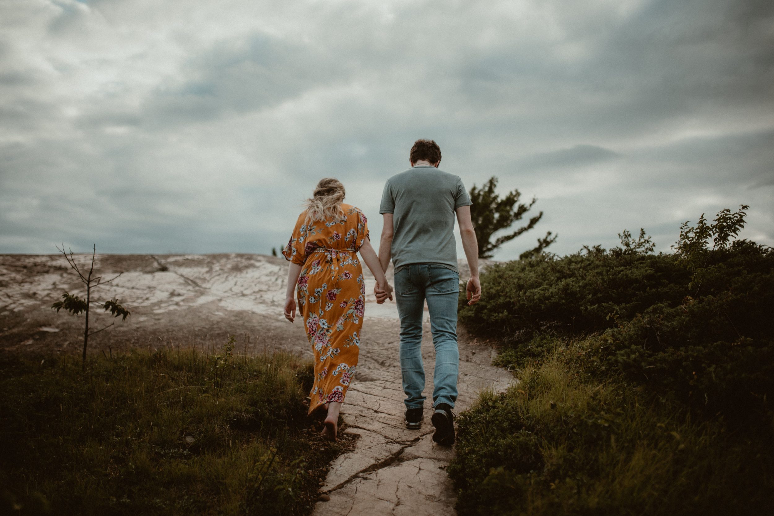 Couple hiking up Hogback Mountain