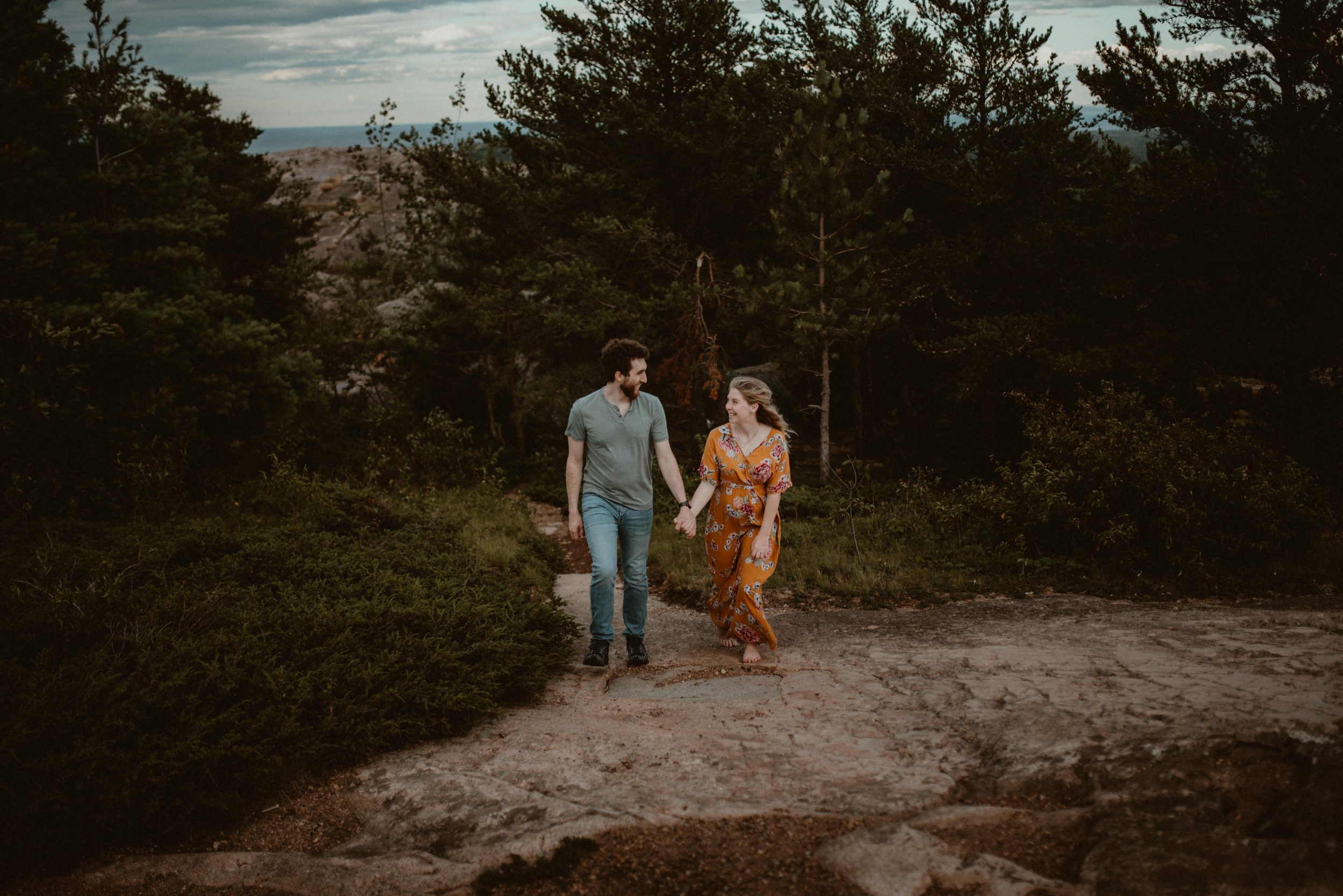 Adventurous couples portraits on Hogback Mountain in Marquette, Michigan.