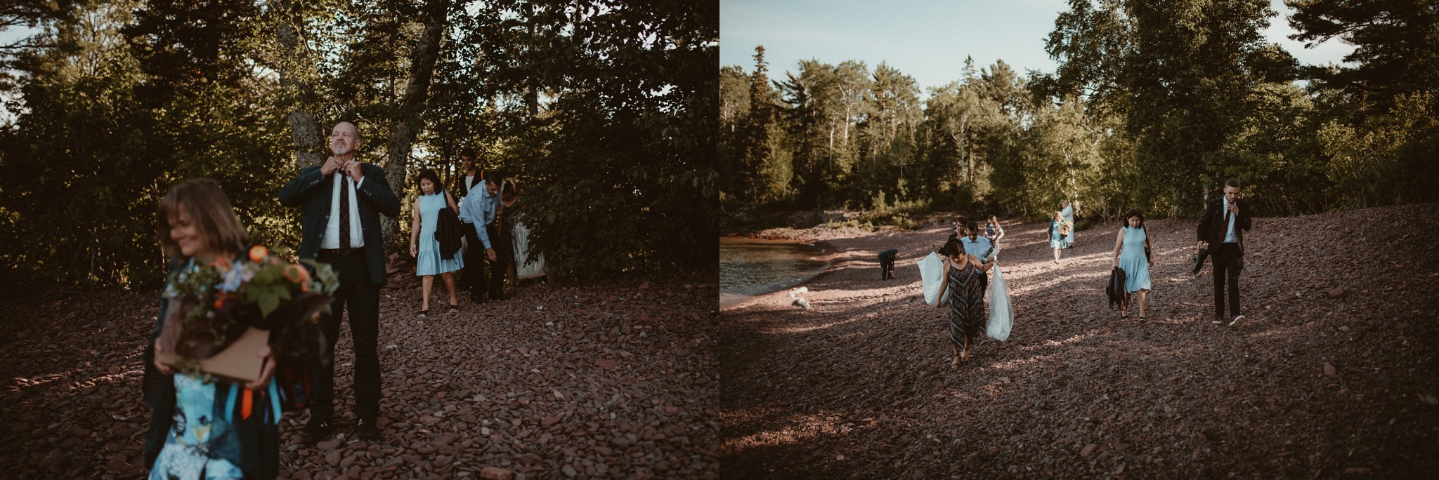 Elopement ceremony at Horseshoe Harbor near Copper Harbor, MI