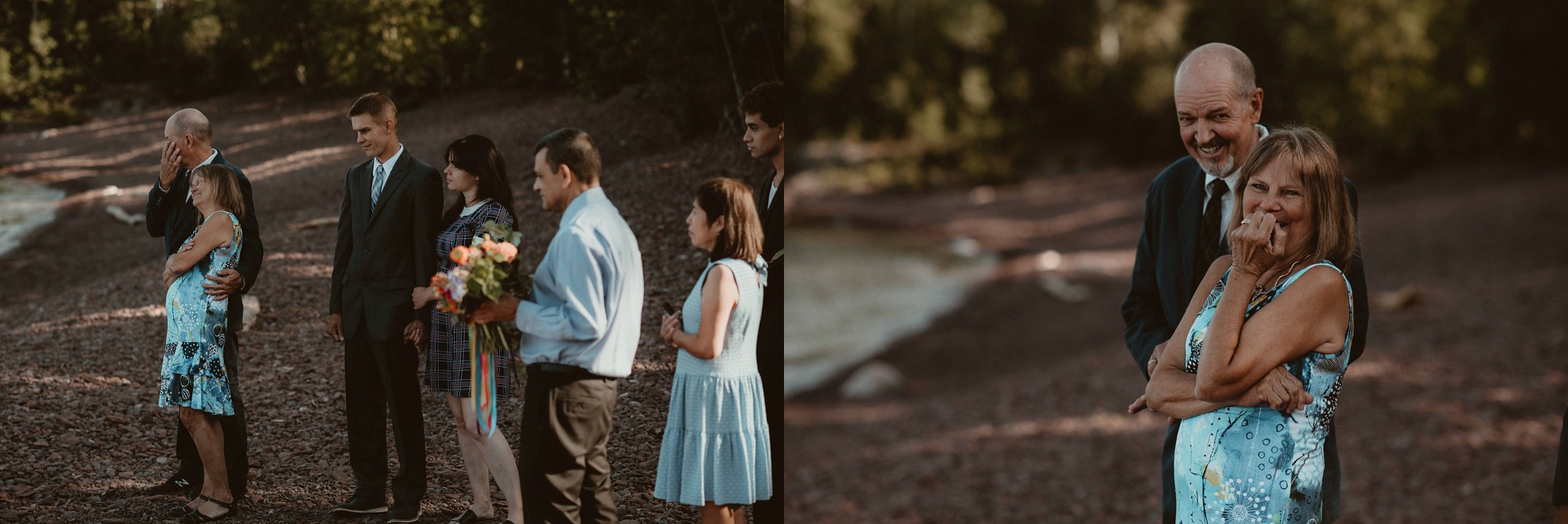 Elopement ceremony at Horseshoe Harbor near Copper Harbor, MI