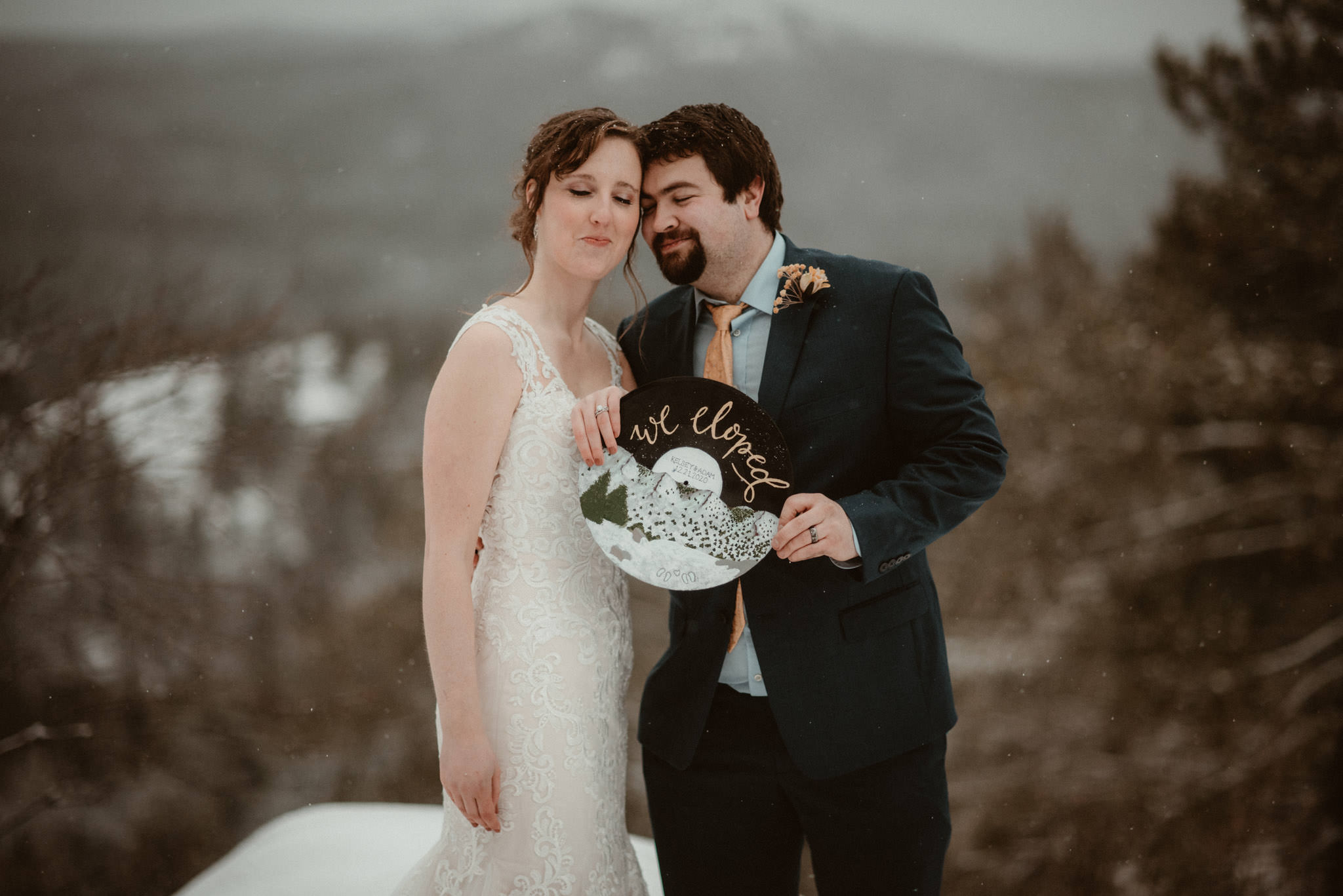 "we eloped" photos in winter