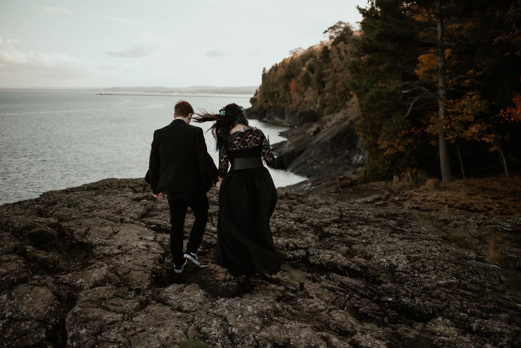 A Black Dress Micro Wedding at Presque Isle