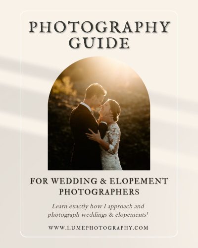 Photography Guide for Wedding and Elopement Photographers product image.