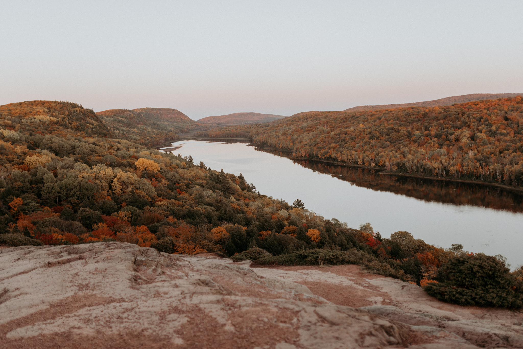 Autumn view of Lake of the Clouds in the Porcupine Mountains.