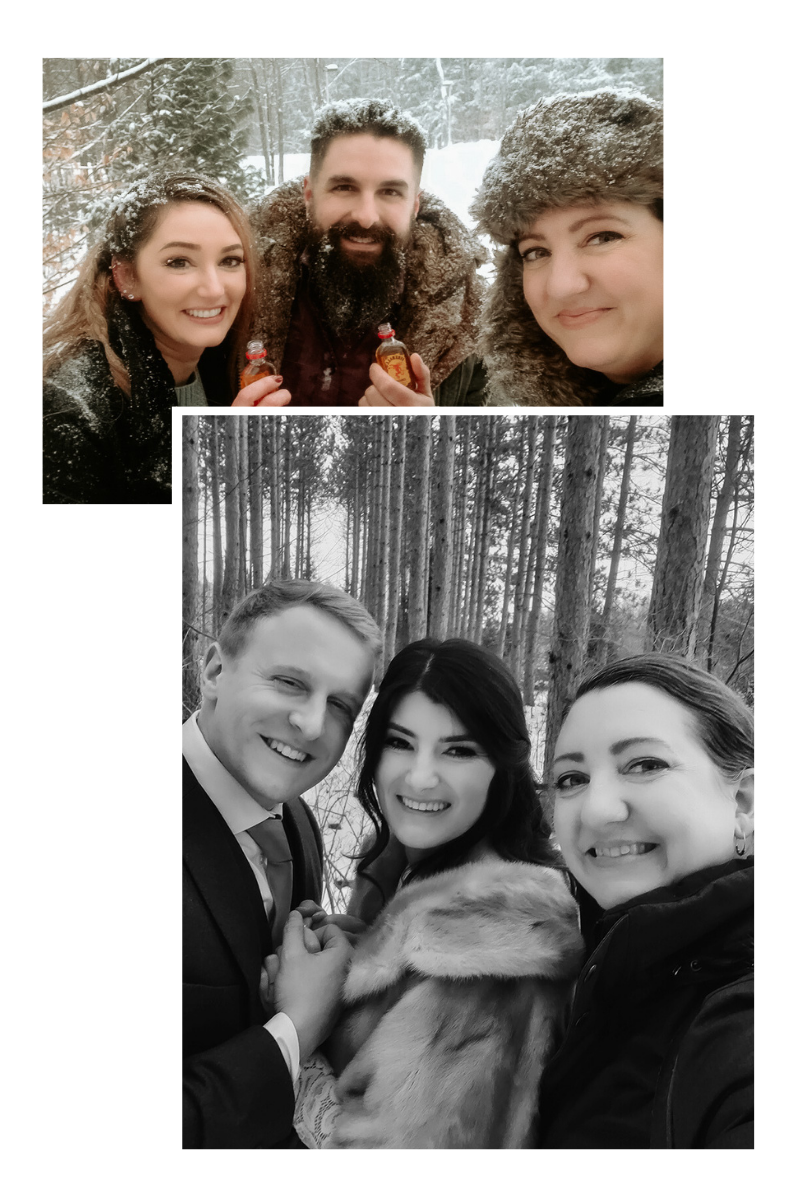 Pictures with me and elopement couples.