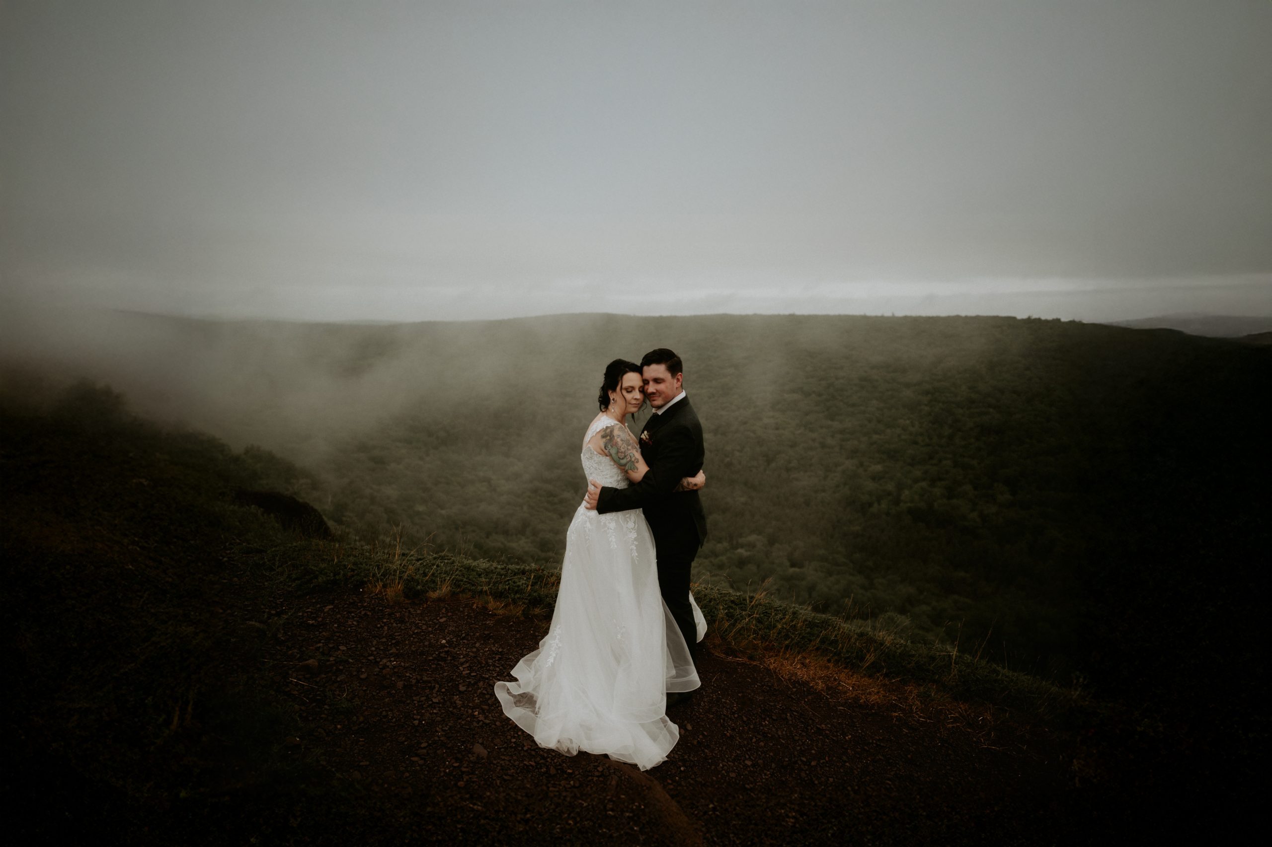 A Foggy, Rainy Michigan Elopement on the Keweenaw Peninsula